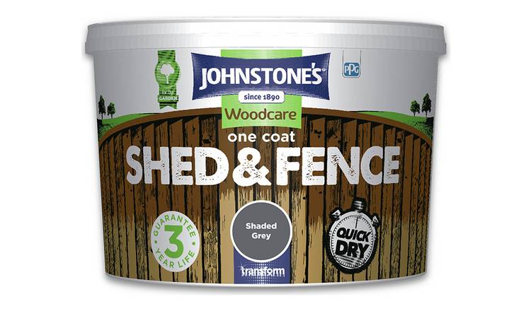 Johnstone's Shed & Fence Paint Shaded Grey 9L, UK version