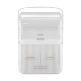 Livingandhome Desktop Cosmetics Storage Organiser White 3 Drawer Plastic Desk Tidy