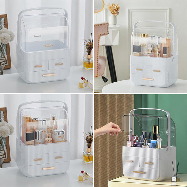 Livingandhome desktop cosmetics storage organiser white UK version