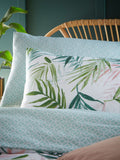 Furn Green Bali Palm reversible duvet cover and pillowcase set - British product