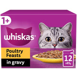 WHISKAS 1+ Cat Pouches Poultry Feasts in Gravy 12 x 85g GOODS M&S