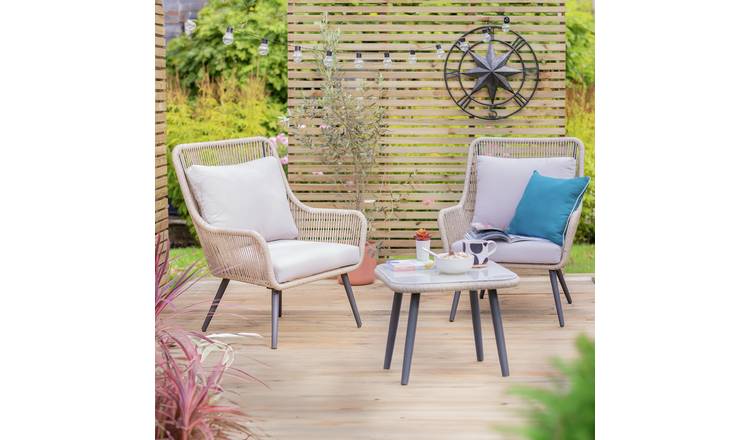 Habitat Malta 2 seater rattan effect garden bistro set, UK version