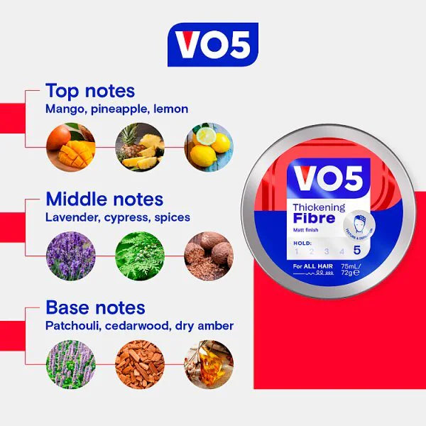 VO5 hair fibre matte styling paste 75ml (British brand)