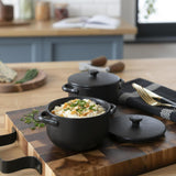 Habitat stoneware casserole dish set black, UK version
