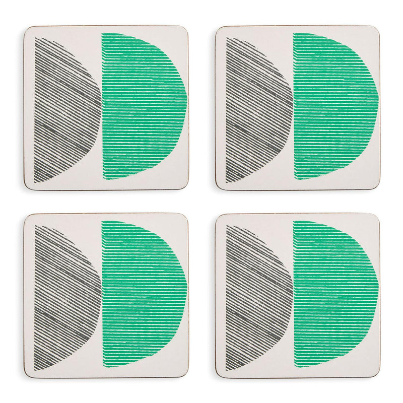 Habitat Linear Circles Cork Backed Coasters Set of 4, UK version