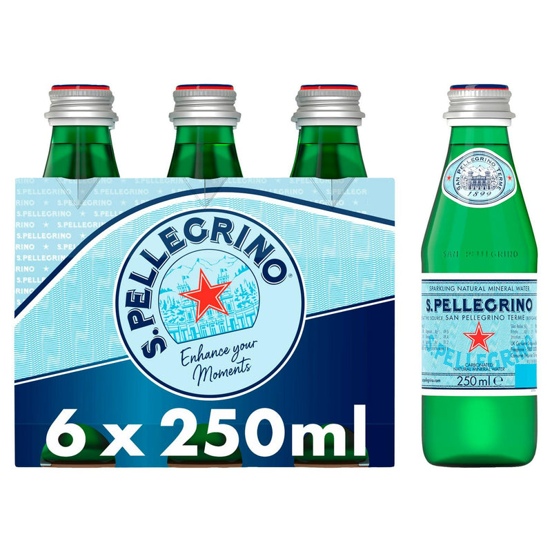 San Pellegrino Sparkling Natural Mineral Water Glass 6 x 250ml