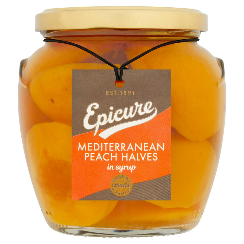Epicure peach halves in syrup 540g - British product