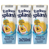 Radnor Splash orange passion fruit flavoured water 3x250ml, imported from the UK