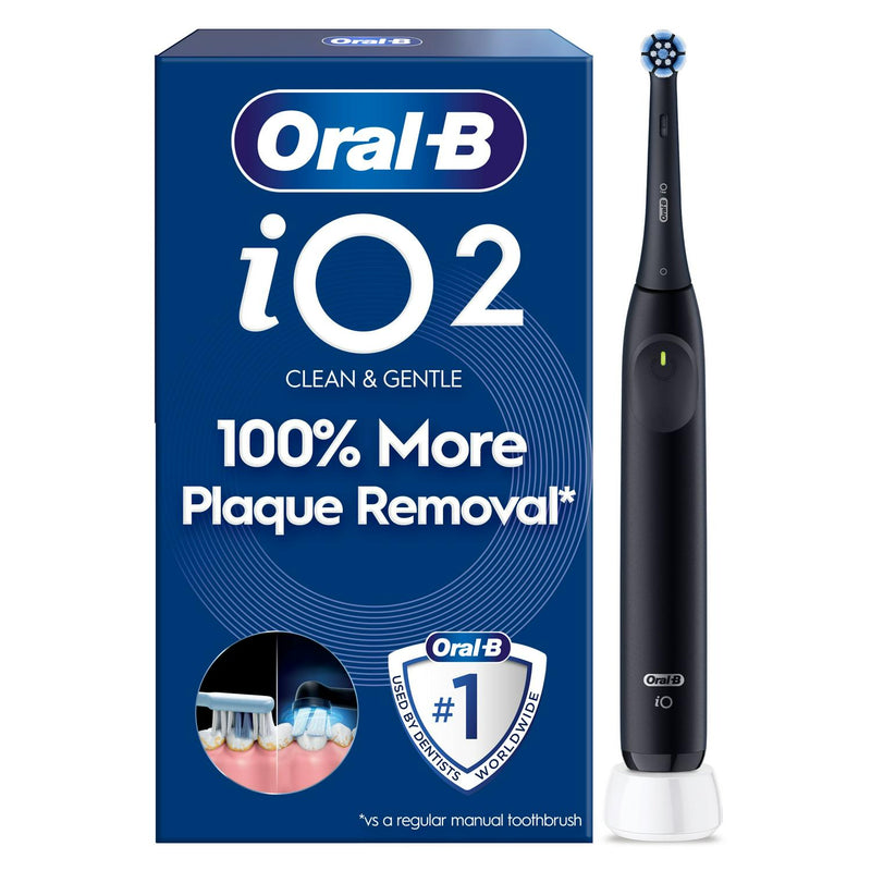 Oral-B iO2 Night Black Electric Toothbrush, imported from the UK.