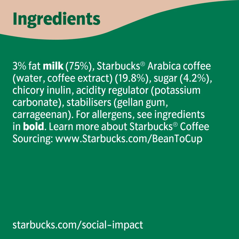 Starbucks Caffe Latte Iced Coffee 330ml (British brand)