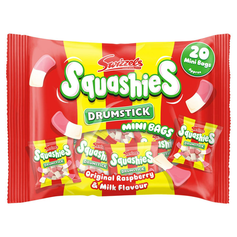 Swizzels Squashies Raspberry & Milk Gums 280g (British brand)