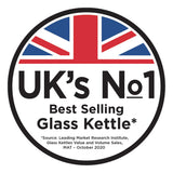 Russell Hobbs glass kettle illuminating black 1.7L, imported from the UK