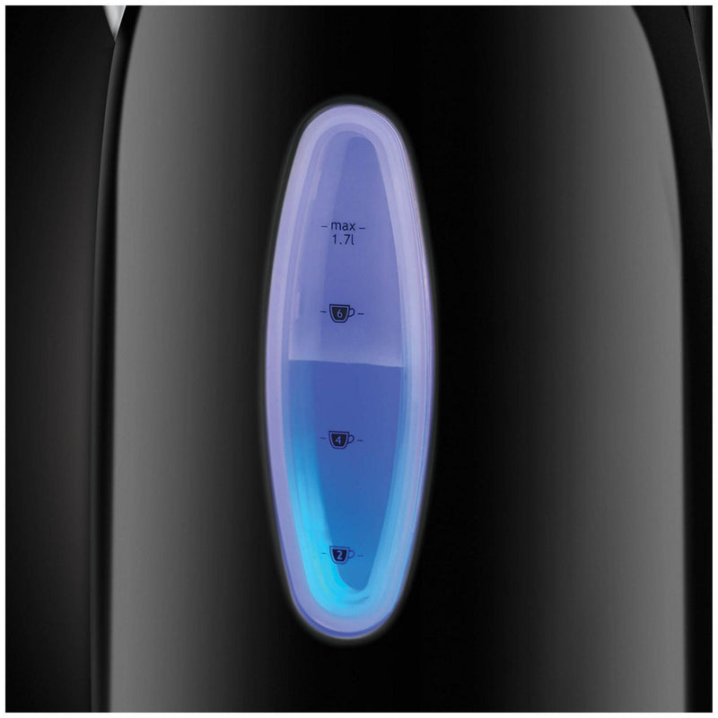 Russell Hobbs black electric kettle 1.7L, imported from the UK