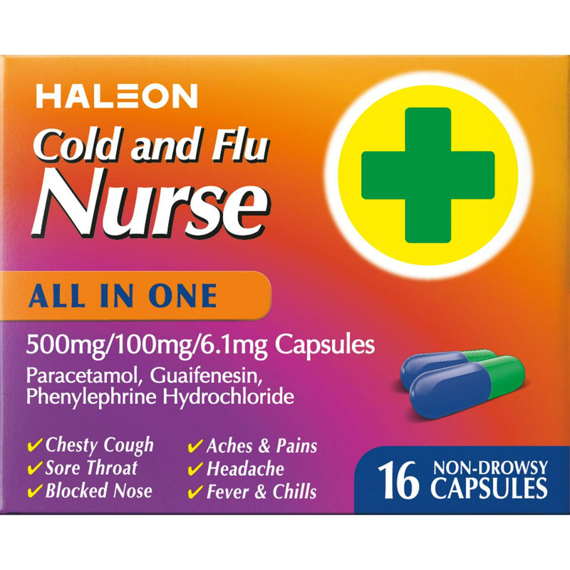 Cold & Flu Nurse All in One Capsules 16ct, UK version