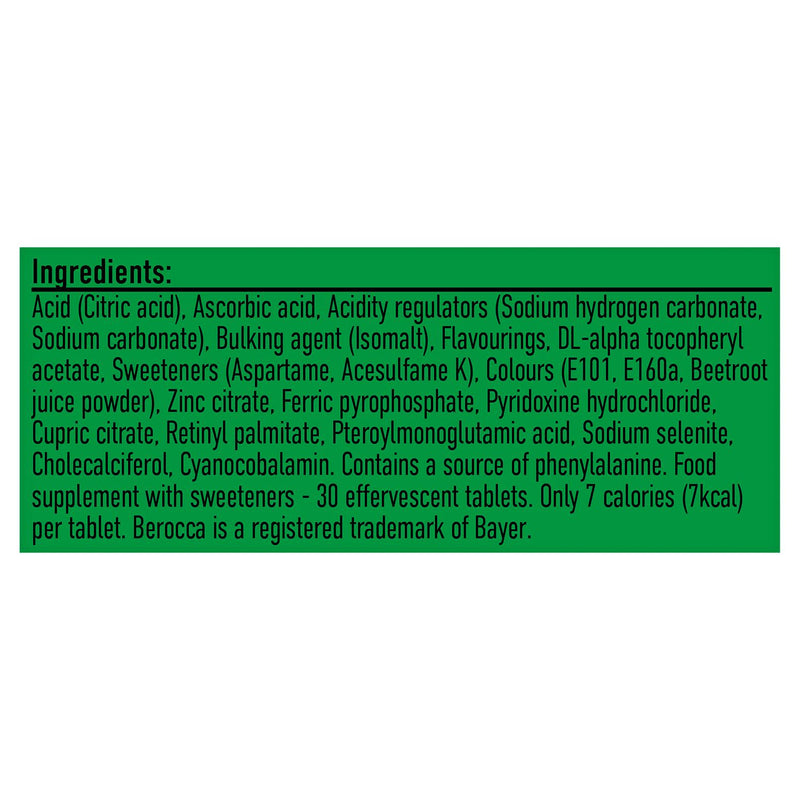 Berocca Immuno Energy effervescent tablets 30 - British product