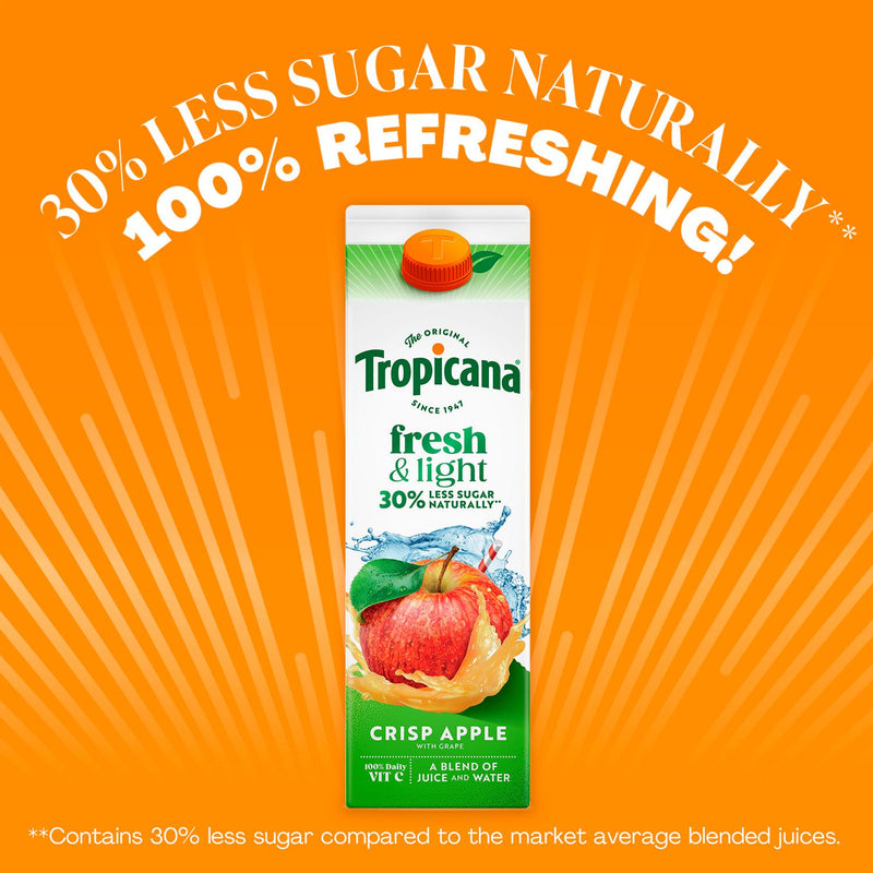 Tropicana Fresh & Light Apple Juice Blend Drink 850ml