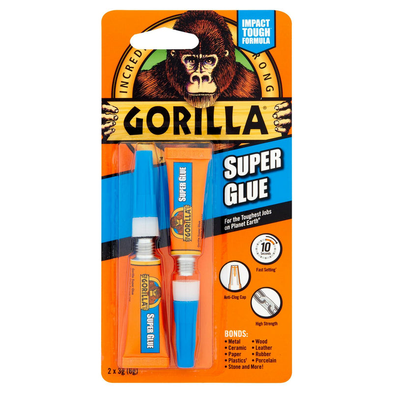 Gorilla Super Glue Pack of 2 3g, UK version
