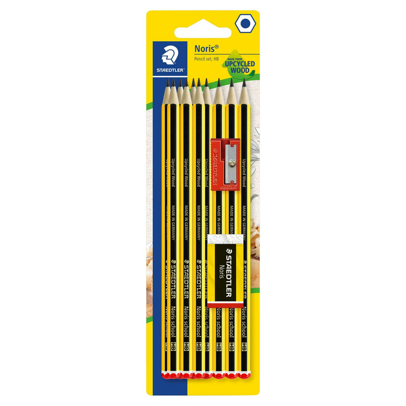 Staedtler Noris HB Pencils Eraser Sharpener 10pk (British brand)
