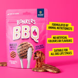 Bonkers BBQ Beef Burger Dog Treats 85g - British product