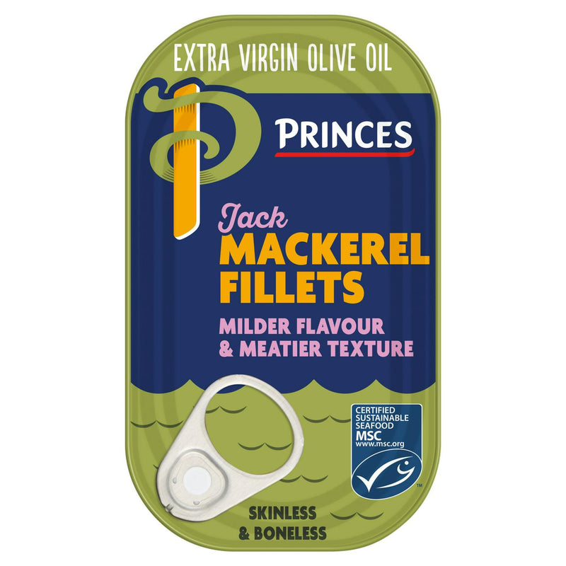 Skinless and Boneless Jack Mackerel Fillets in Extra Virgin Olive Oil 125g