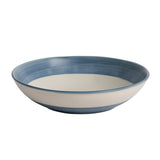 Habitat Artisan Stripe Stoneware Pasta Bowl - Blue