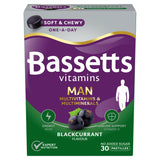 Bassetts Men Multivitamin Pastilles Blackcurrant 30 pack, imported from the UK