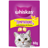 Whiskas Temptations Adult Cat Treat Biscuits with Chicken & Cheese 60g