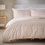 Habitat Timeless Textured Stripe with Ties Rust Bedding Set