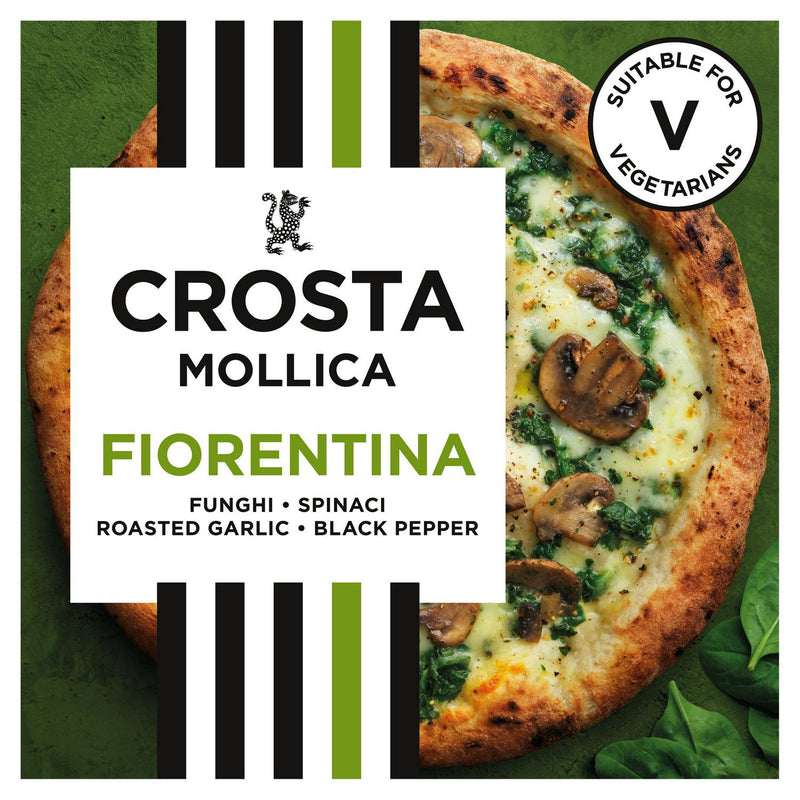 Crosta & Mollica Fiorentina Mushrooms Spinach Creamy Garlic Sourdough Pizza 453g