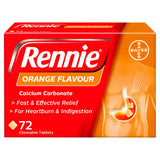 Rennie chewable tablets orange flavour 72 count, imported from the UK