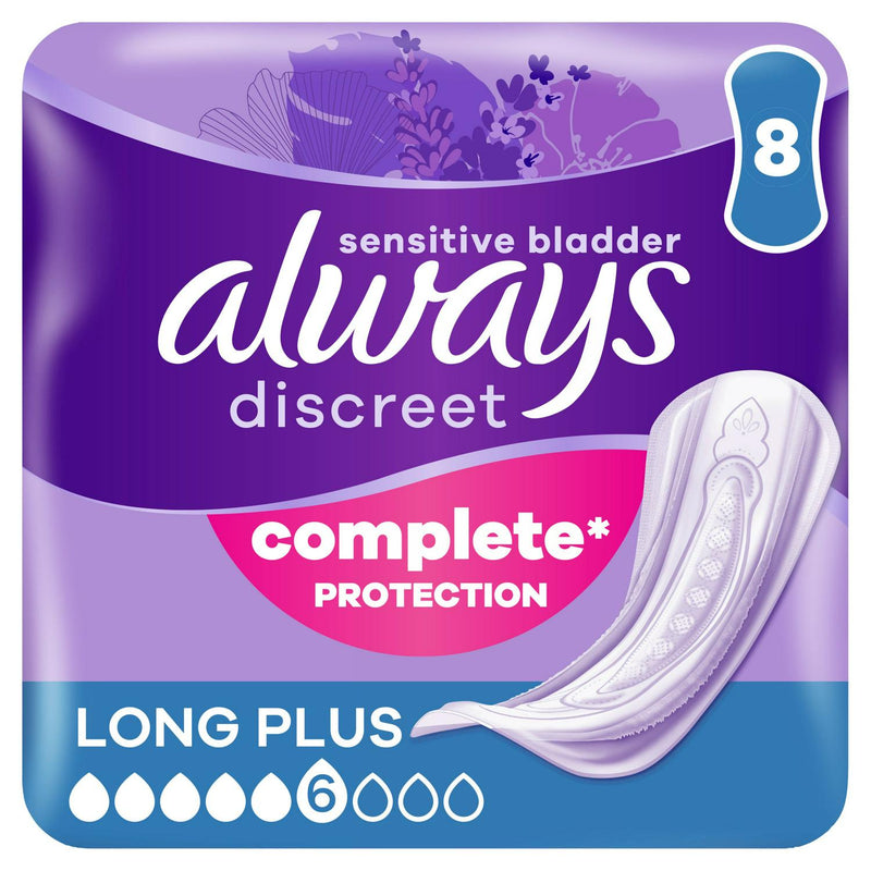 Always Discreet incontinence pads long plus 8 pack - British product