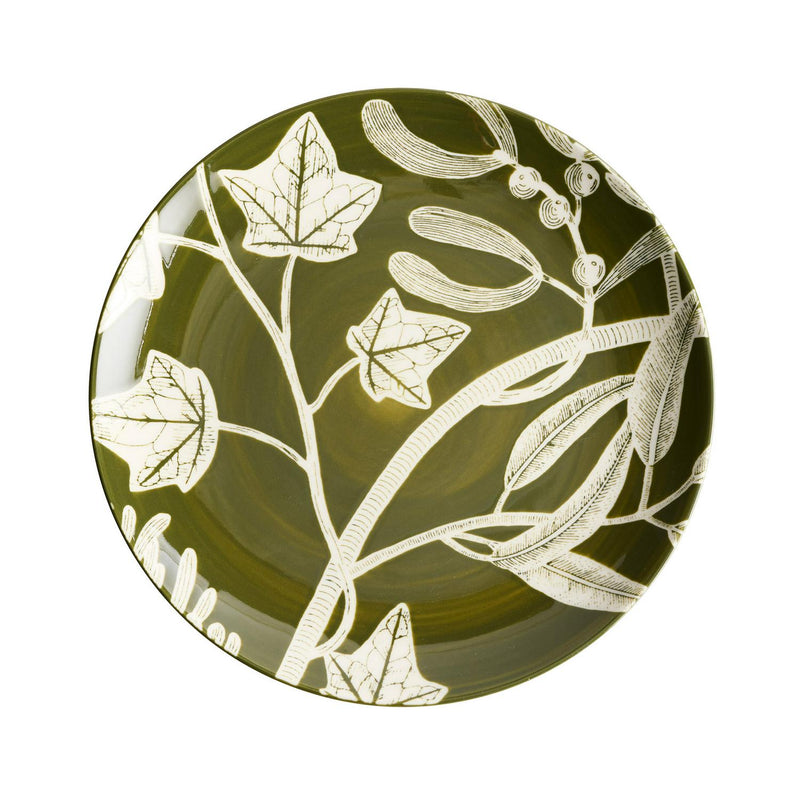 Habitat Floral Stoneware Side Plate - Green