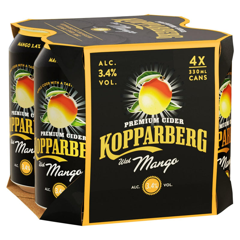 Kopparberg mango fruit cider multipack 4 x 330ml, UK version