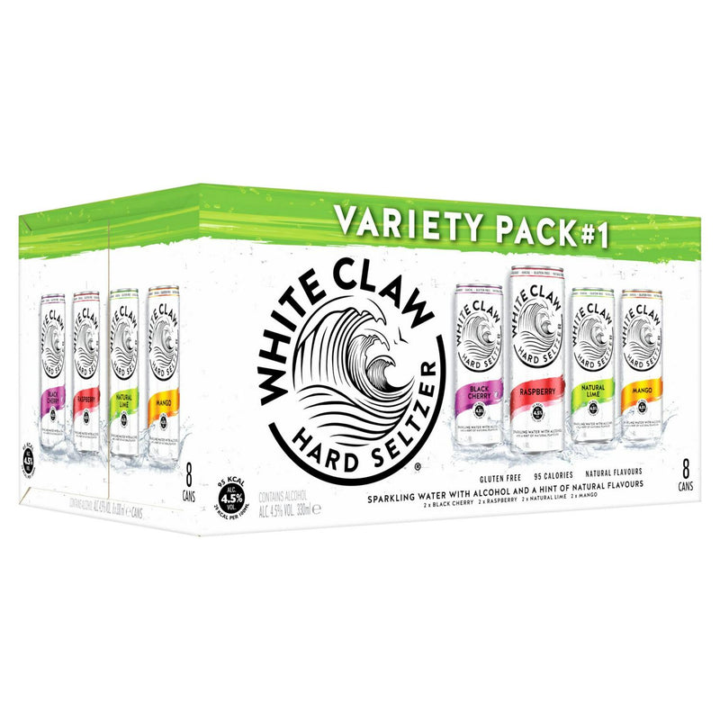 White Claw Hard Seltzer Variety Pack 8x330ml (British brand)