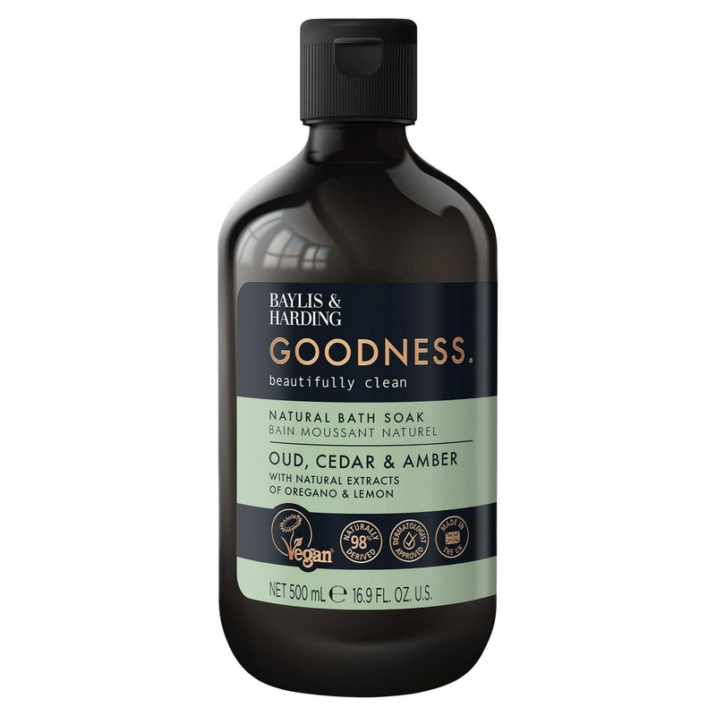 Baylis & Harding Goodness Oud Cedar & Amber Natural Bath Soak 500ml