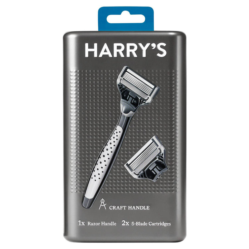 Reusable Razor Handle Set with 5 German Blades and Flex Hinge
