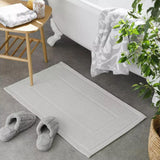 Textured Cotton Bath Mat in Dove Grey, 80x50cm