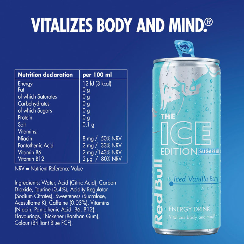 Sugar Free Iced Vanilla Berry Energy Drink 355ml