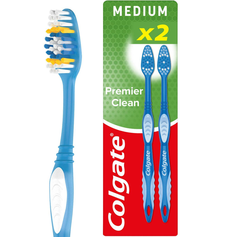 Colgate Premier Clean Medium Toothbrush Pack x2 - British product