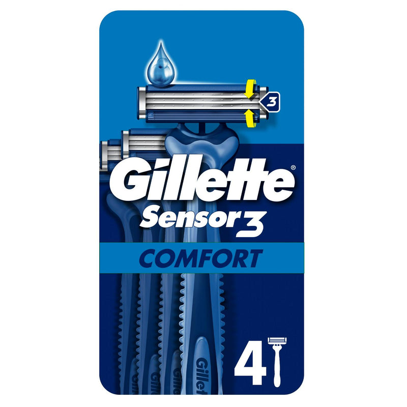 Gillette Sensor 3 disposable razors pack of 4, UK version