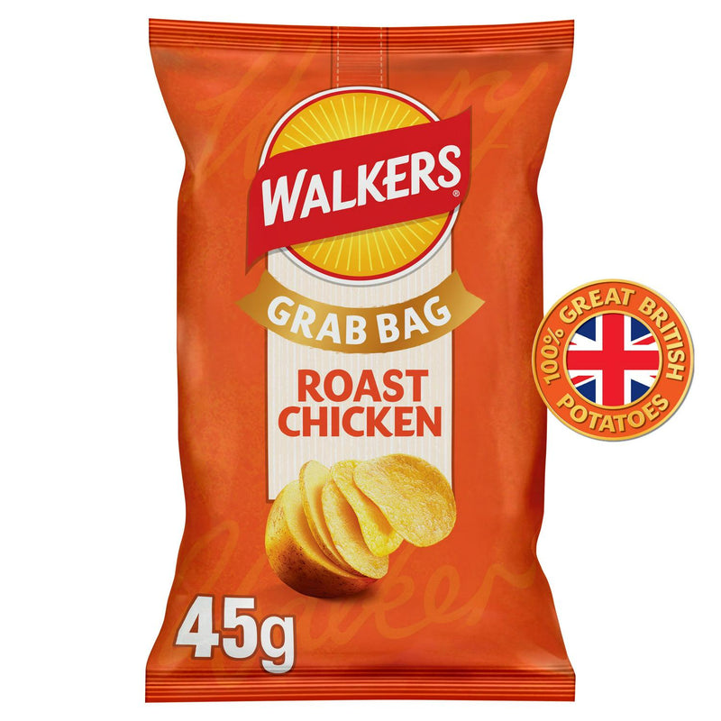 Walkers Roast Chicken flavour potato crisps 45g (British brand)