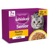 Whiskas 7+ Poultry Feasts in Jelly Senior Wet Cat Food Pouches 12 x 85g