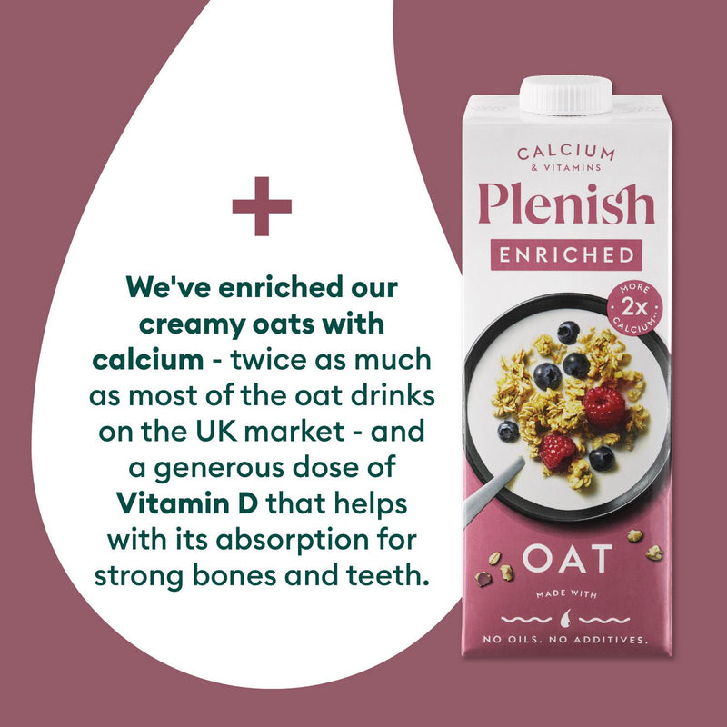 Plenish oat drink enriched with calcium 1L, imported from the UK