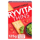 Ryvita Thins Sweet Chilli Flatbread Crackers 125g, imported from the UK