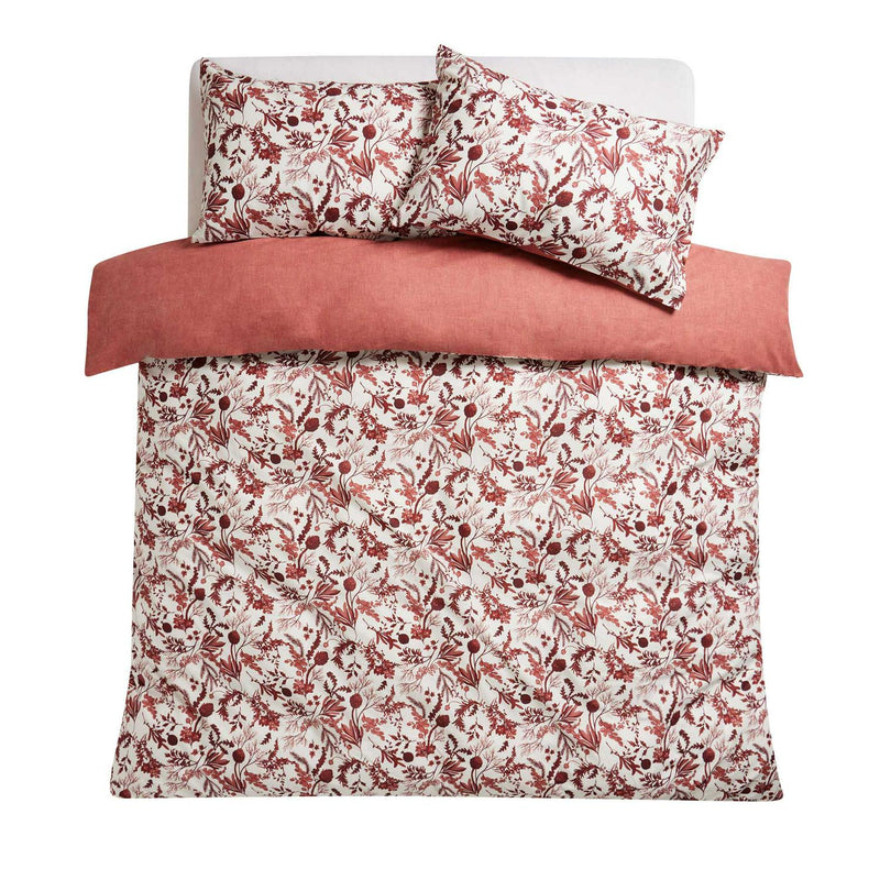 Sainsbury's Home Country Foilage Print Bedding Set - Burgundy