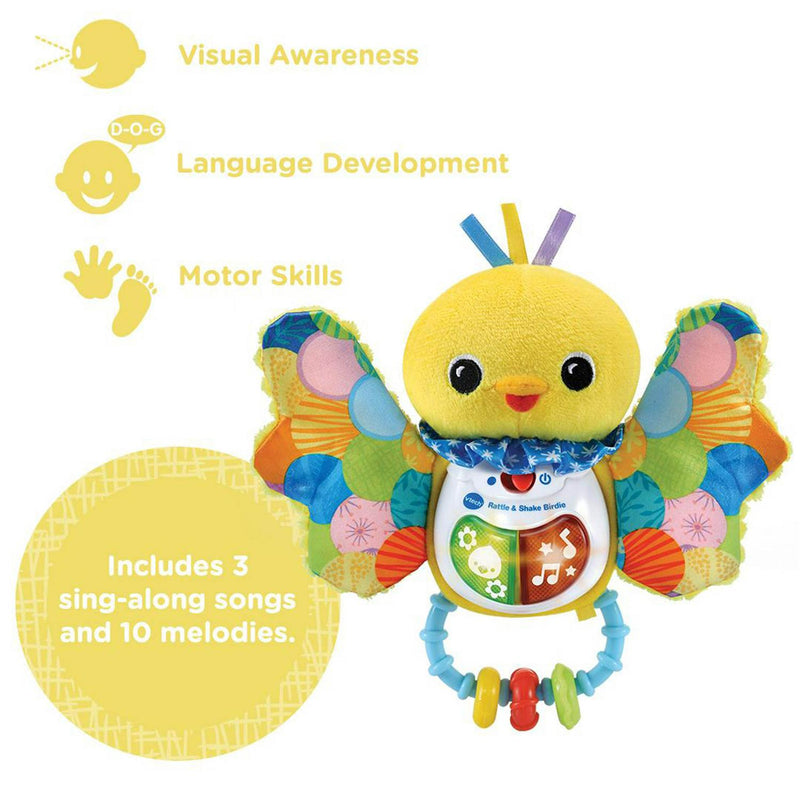 VTech Rattle & Shake Birdie soft toy 19cm (British brand)
