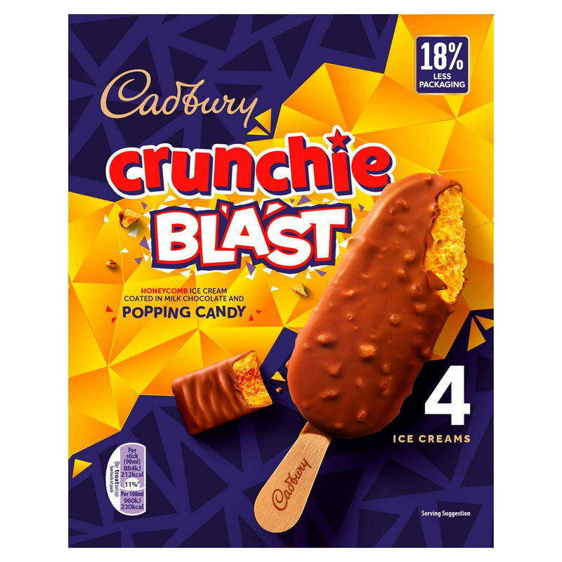 Cadbury Crunchie Blast ice cream 4x90ml - British product