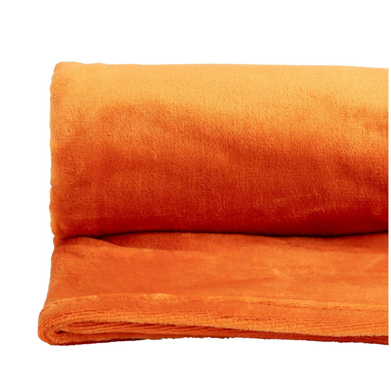 Sainsbury's Home Fleece Throw - Orange - 125x150