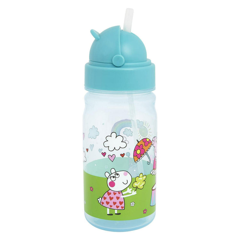 Official Peppa Pig water bottle 400ml with straw, imported from the UK