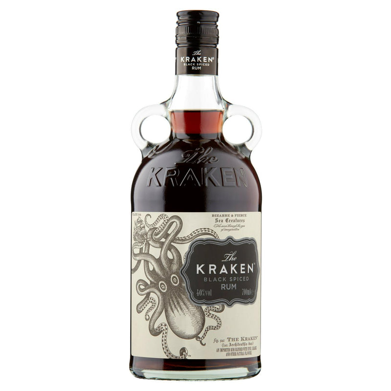 The Kraken Black Spiced Rum 70cl glass bottle (British brand)